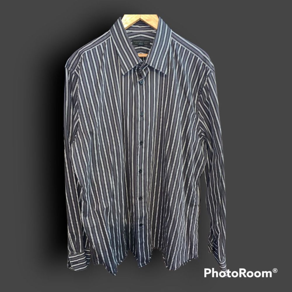 EXPRESS Design Studio Mens Striped Button Up Shirt